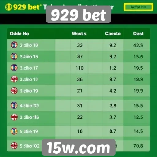 Comparação de odds entre 929 bet e concorrentes